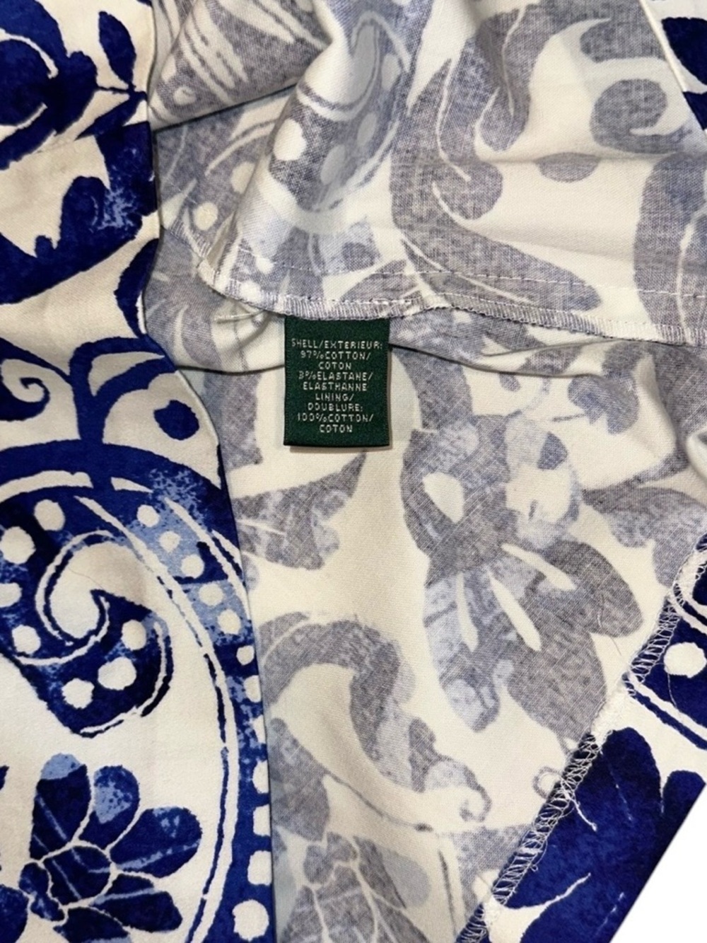 Lauren Ralph Lauren Dress Blue & White Floral Sleeveless Midi Women’s Size 6 - Picture 6 of 8